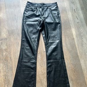 Oat Leather Boot Cut Pants